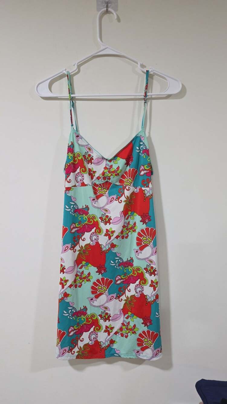 Josie Natori Floral Print Chemise Slip Dress, Small